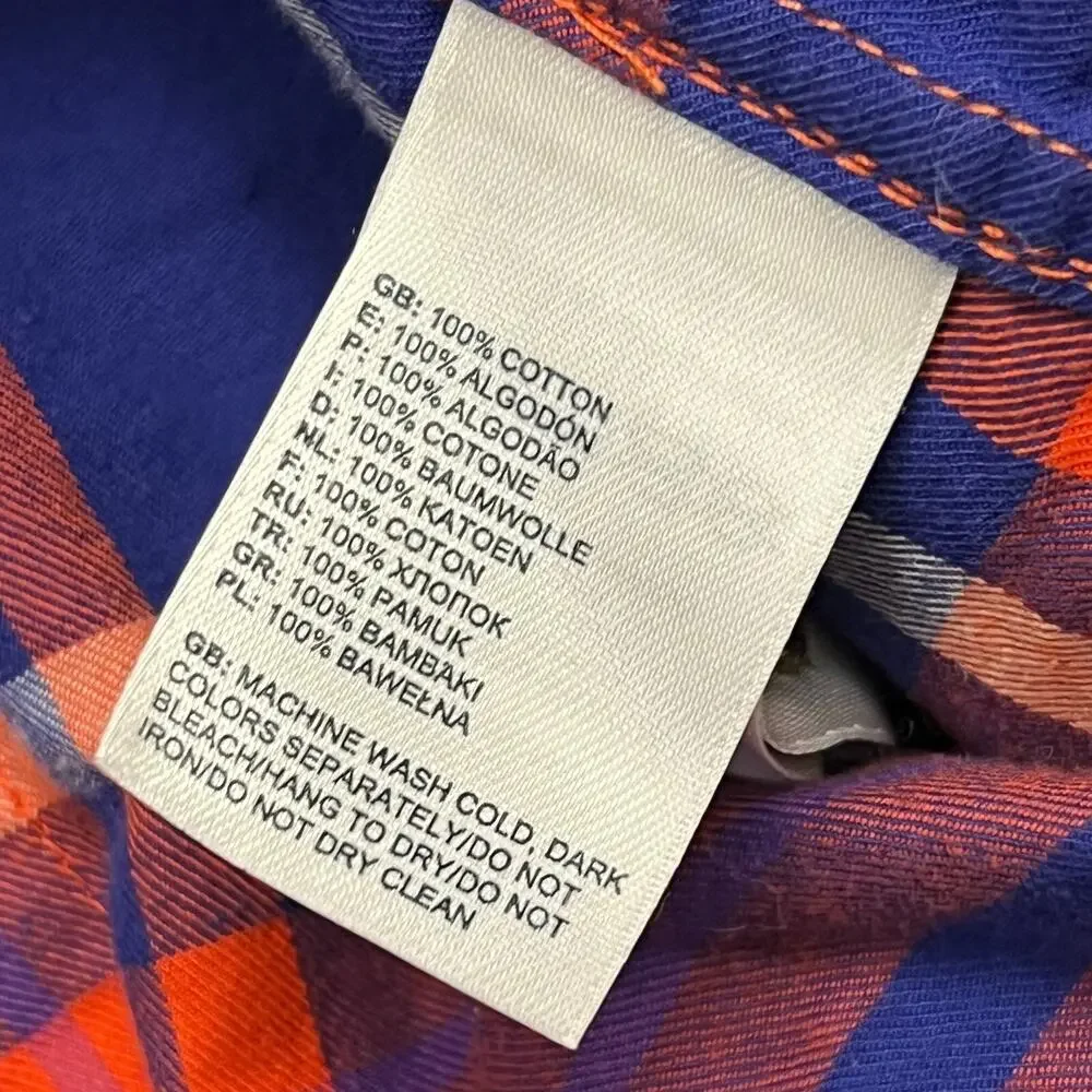 The North Face Flannel Shirt Womens XS Blue Red Plaid Cotton Collared Button-Up - Picture 6 of 11